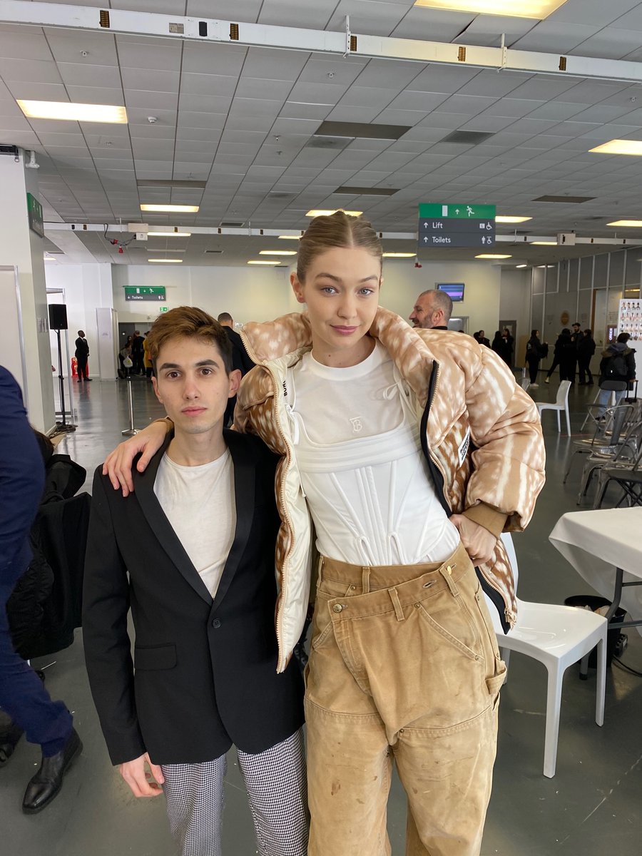 ReeceCancho's tweet photo. @Burberry backstage with my favourite sisters ever @GiGiHadid @bellahadid at the London Fashion Week. What an honour to be there and a pleasure watching these girls catwalking ❤️ #TeamHadid https://t.co/jedFV0u2ok
