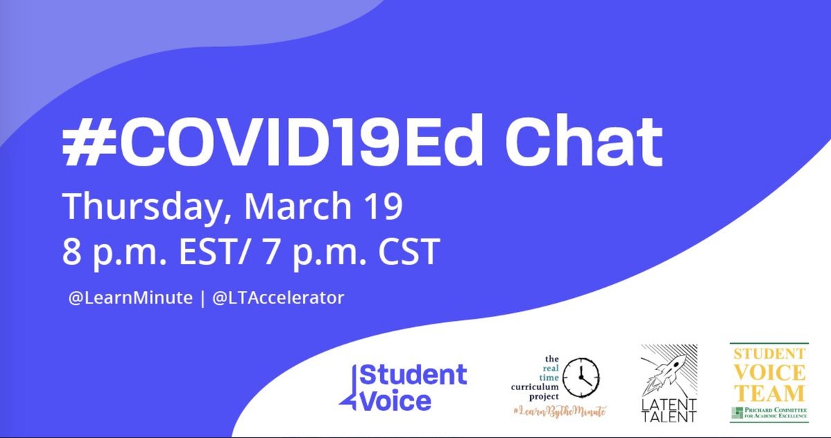 KYStuVoiceTeam's tweet image. CALLING ALL STUDENTS: The SVT is supporting a Twitter chat tomorrow night that was originally geared to teachers but has rapidly expanded to include younger people too. Join us &amp;amp; a national network of movers &amp;amp; shakers to ensure #stuvoice is part of the #COVID19Ed conversation.