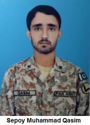 Lieutenant Agha Muqaddas Ali Khan, Hawaldar Qamar Nadeem, Sepoy Muhammad Qasim, Sepoy Tauseef , lost life in an encounter with the militants in  #DattaKhel , North  #Waziristan.