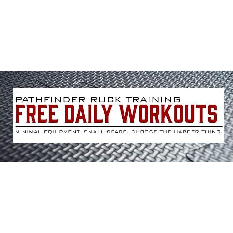 RuckTraining's tweet image. bit.ly/3b4cZJY

Introducing #FREE #DailyWorkouts from PATHFINDER @RuckTraining. We wanted to make sure our rosters and friends from all over could benefit from a small space + minimal equipment workout that can be done outdoors or in.
#SocialDistancingNow #TOGETHER
