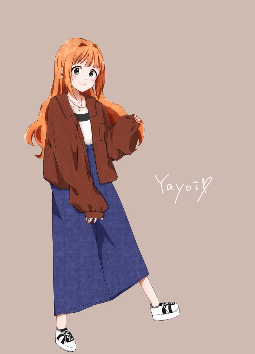 takatsuki yayoi 1girl solo long hair skirt smile orange hair alternate hairstyle  illustration images