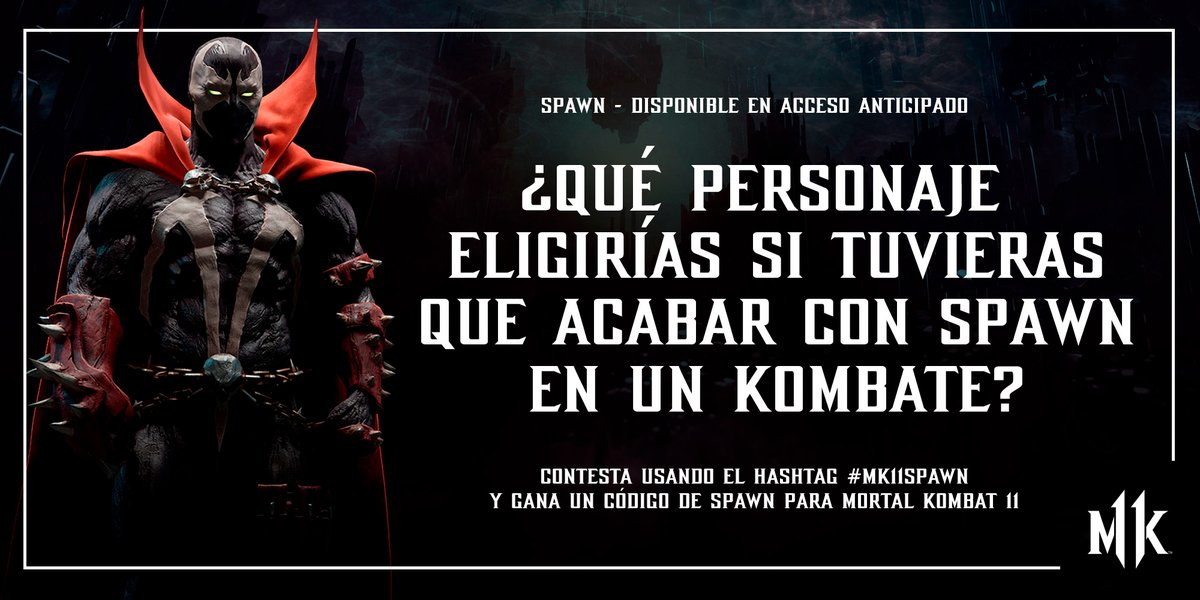 IGN_es's tweet photo. ¡Spawn llega a Mortal Kombat 11!

Ahora que vamos a estar mucho rato en casa, ¿qué mejor que unos buenos kombates?

Responde a la pregunta con #MK11Spawn y podrás ganar uno de los tres códigos de Spawn para PlayStation 4 que sorteamos. https://t.co/K1c4PnMftU