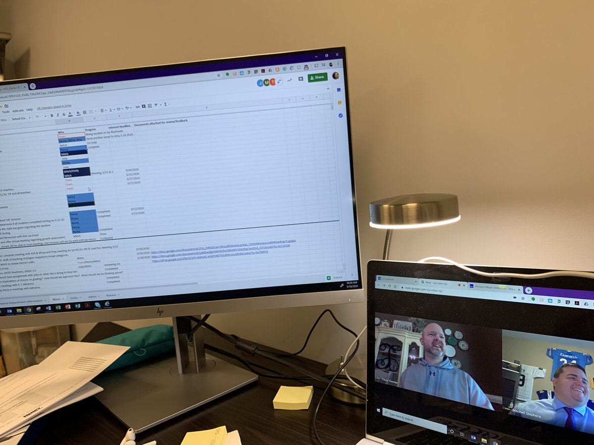 Organizing our work flow to stay on task 📝 And yes we color coded too! Can you guess who is who? How are you staying organized and on task? What is your favorite color? I will give you a clue about mine 🇬🇷 <a href="/travis_thomas88/">Travis Thomas</a> <a href="/DataStephens/">Mitchell Stephens</a>