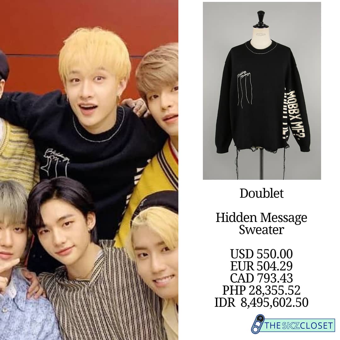 Stray Kids' Closet • 스트레이키즈의 옷장 on X: Changbin 창빈 Update 210810   <NOEASY> Teaser Image Earrings: LOUIS VUITTON LV Zip Earrings $  465.00 / ~₩ 533,000 Necklace: JUSTINE CLENQUET Silve