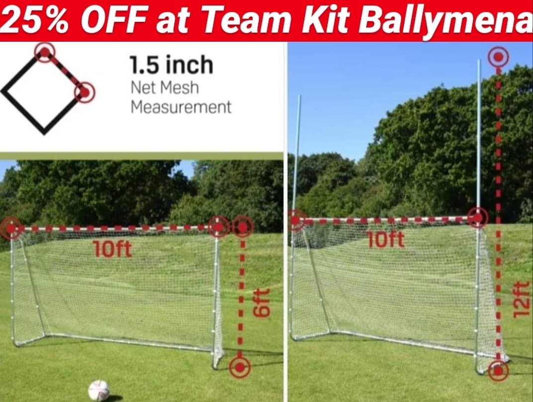 We would encourage all kids to continue to practise their sports skills at home whilst training is cancelled due to #COVID19 🥅🎯
To help a little, 25% OFF Goalposts whilst stocks last at Team Kit Ballymena😊