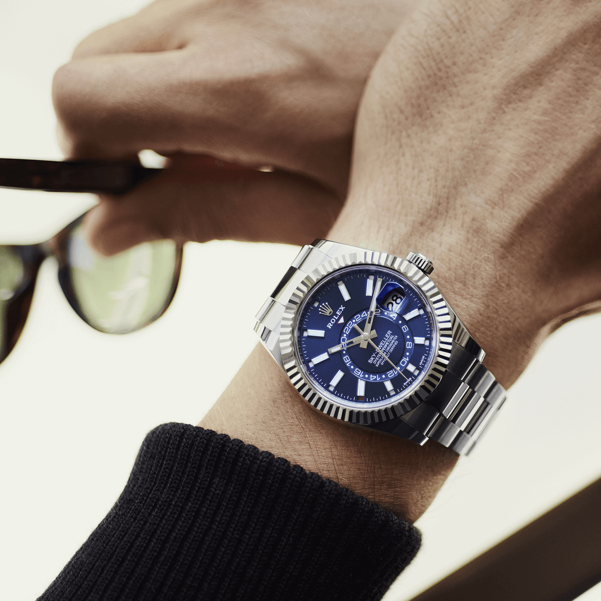 rolex sky dweller wrist