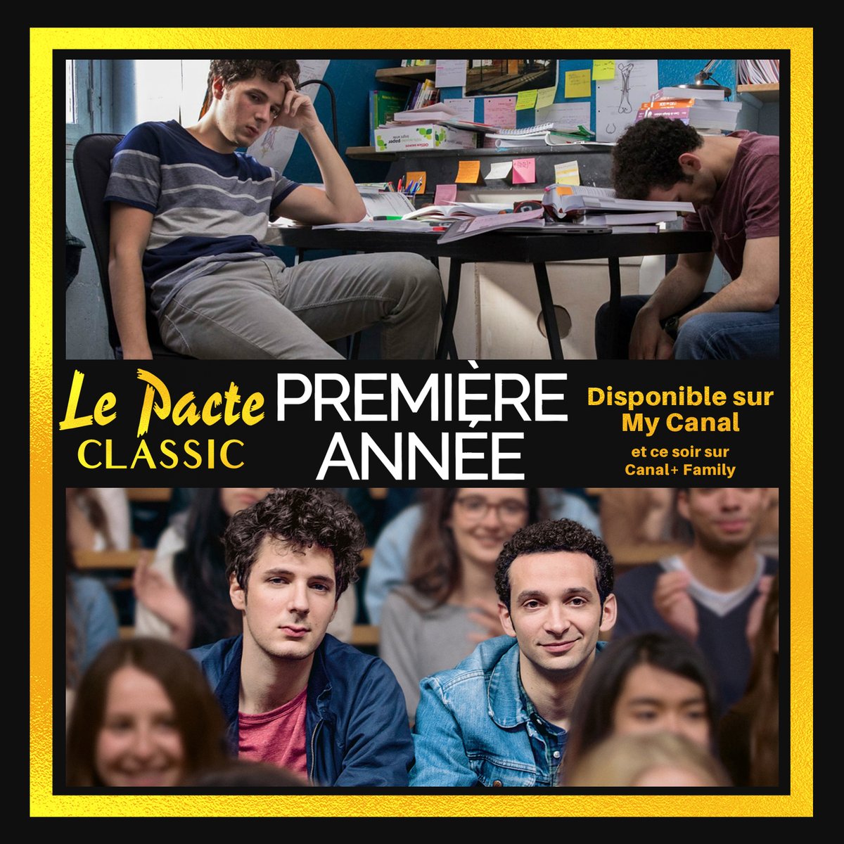 JOUR 3.Troisième film de la trilogie de Thomas Lilti,  #PremièreAnnée suit Vincent Lacoste & William Lebghil en première année de médecine...  #LePacteClassic  #confinementjour2Disponible sur  @myCANAL et ce soir sur Canal + Family  http://bit.ly/LP_PremiereAnnee