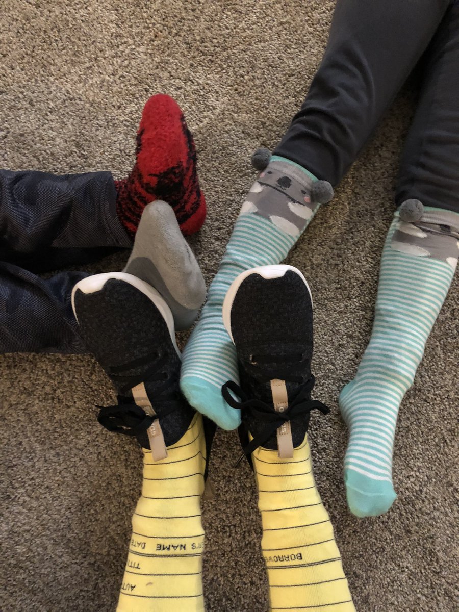 The Towle family has been tackling eLearning in our crazy socks today! #smokyrowathome <a href="/SmokyRow1/">Smoky Row Elementary</a>