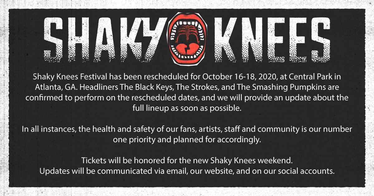 Shaky Knees 2020 dates