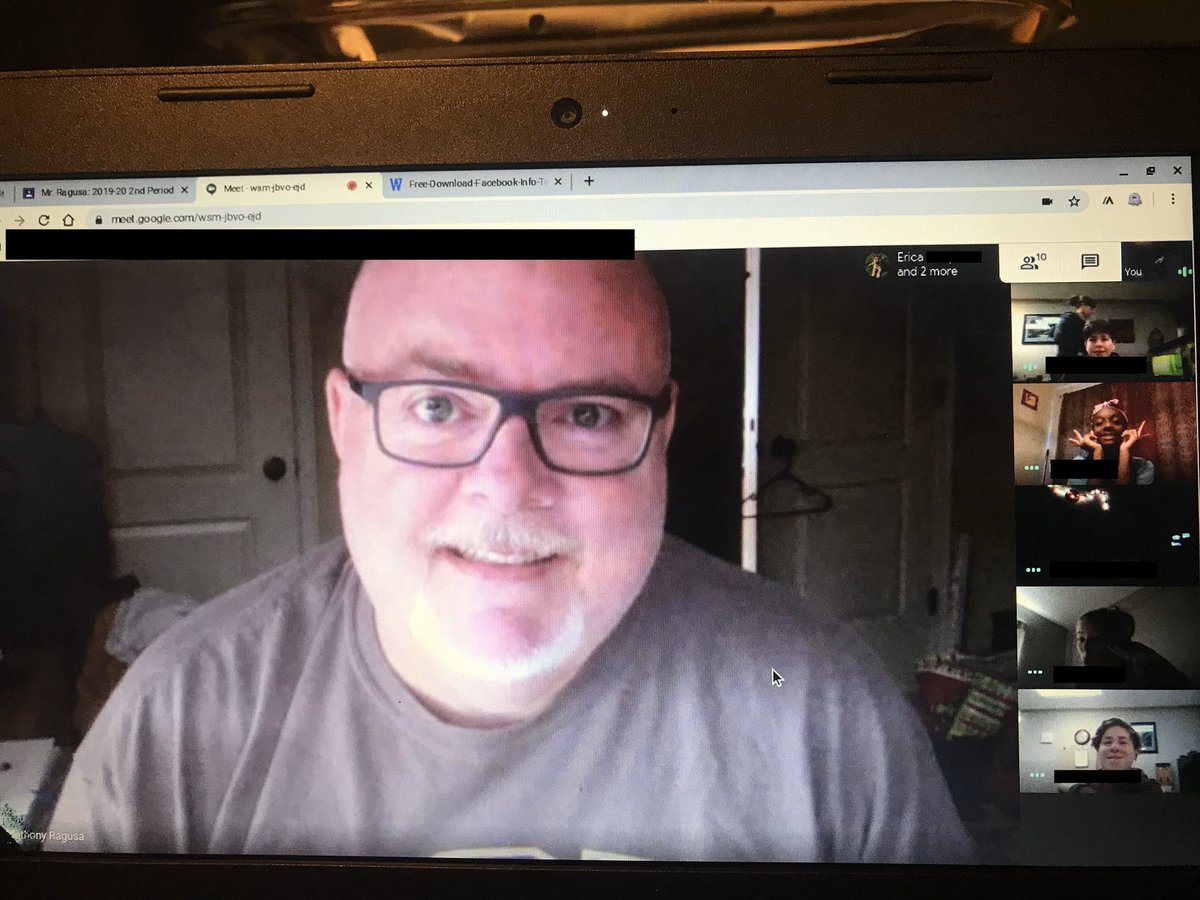 Greer_Middle's tweet photo. Mr. Ragusa (8th grade Science) held his first Google Meet today with his students. We are definitely going to stay focused on success during our period of distance learning. @gcschools #HearTheBuzz https://t.co/WV4vRXn8qs