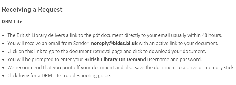 AFBILibrary's tweet photo. Would you like your article requests from the British Library delivered directly to your inbox? If so, ask us how to register register for the DRM Lite service. #AFBIScience #AFBILibrary #SupportingResearch https://t.co/95NNw0UzCU
