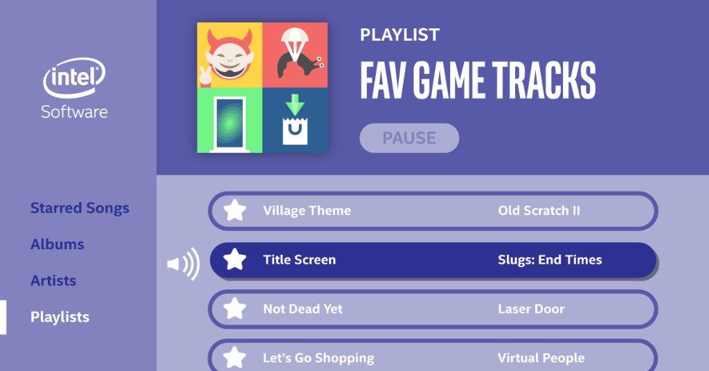 IntelSoftware's tweet image. What are your top 4 game tracks? And you better believe we’re going to need some links! #GameHumor