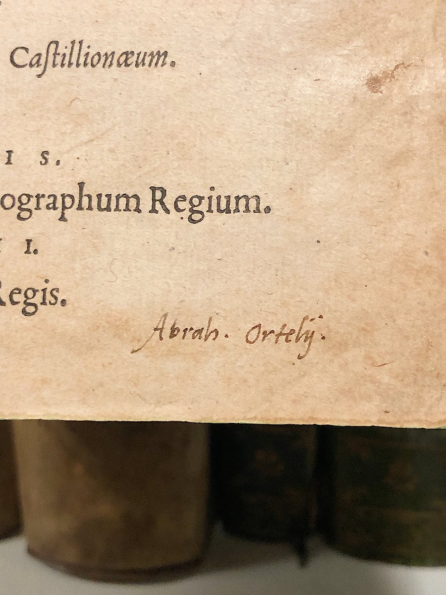UniRdg_SpecColl's tweet photo. #OnThisDay in 1527 the cartographer Abraham Ortelius was born. Compiler of the first modern atlas, we have *his own* copy of a book about sea-creatures. We wonder if that's where all the #MapMonsters come from? https://t.co/pESwHsBR0N