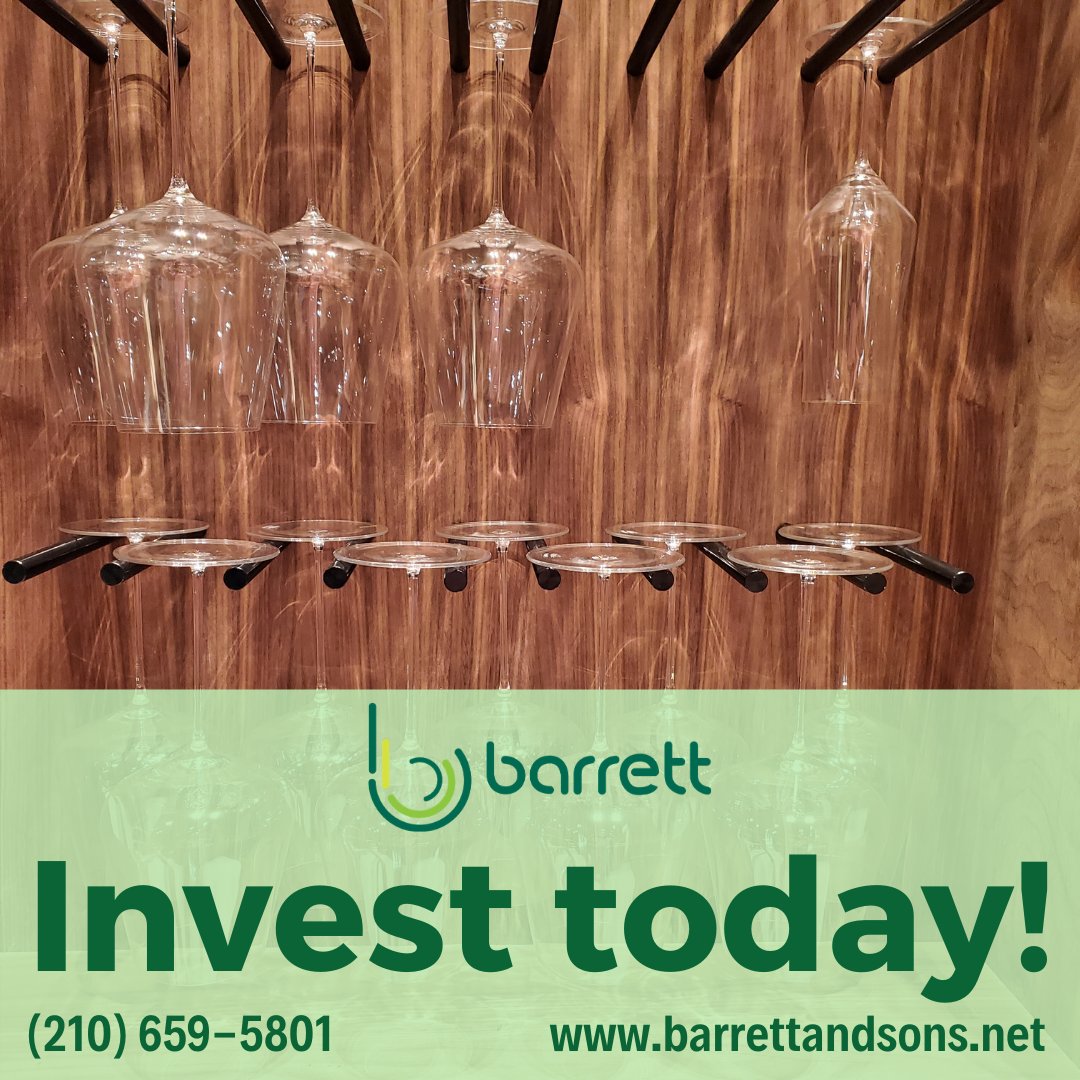 Looking to invest in wine time? Barrett &amp; Sons are here to make sure your investment pays off, to make sure your collection stays preserved, and never loses it's taste! Visit our website and get your estimate today!
(210) 659-5801 barrettandsons.net
#BarrettAndSons #WineTime