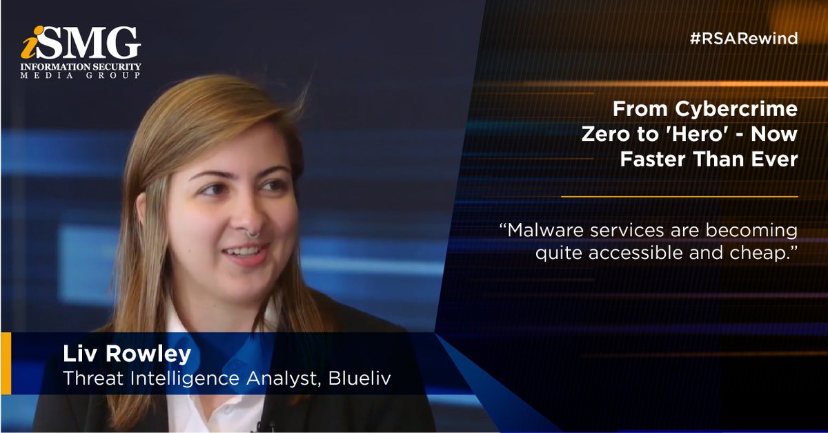 ISMGEvents's tweet photo. @OLRowley reveals how easy it is for cybercriminals to procure highly automated and easy to use attack tools to fuel illicit profits. She also explains how enterprises face new kinds of attacks each day and ought to be prepared. Watch her speak here: https://t.co/4AuOhWohSH #RSA https://t.co/2Tcwr7sbmJ