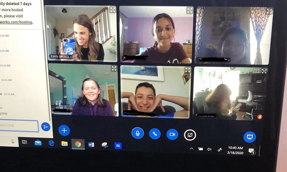 DeLucaPSD's tweet photo. So happy I got to see my Ss faces &amp; hear their voices! 🥰 Used @Schoology Conferences to check in with my kids. Nothing compares to the real life connections, but we are making the best of a new situation. Can’t wait to continue using this tool! #SchoologyAMB #ourbestSMS https://t.co/7wZBC43L81