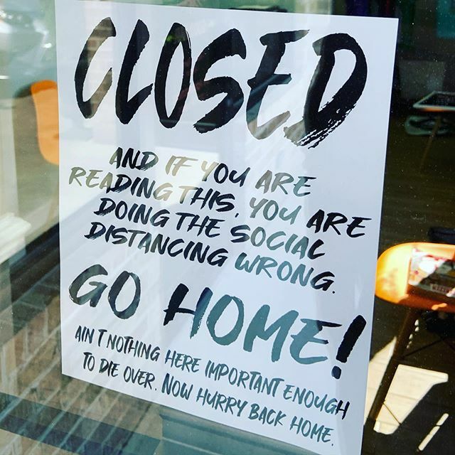 InkdThreads's tweet photo. My current and for the coming days door sign. Please, I beg of you, take this seriously and stay home. https://t.co/4qWYS9m496 https://t.co/QlkQlhGP7T