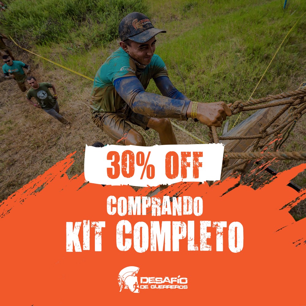 Quédate en casa para que cuando pase la situación podamos vivir un Desafío. Por ahora puedes cuidarte y asegurar la experiencia individual con el kit completo en 30%OFF. Inscríbete ingresando el código KITCOMPLETO30. *Válido del 17 al 22 de marzo
*No aplica con otras promociones