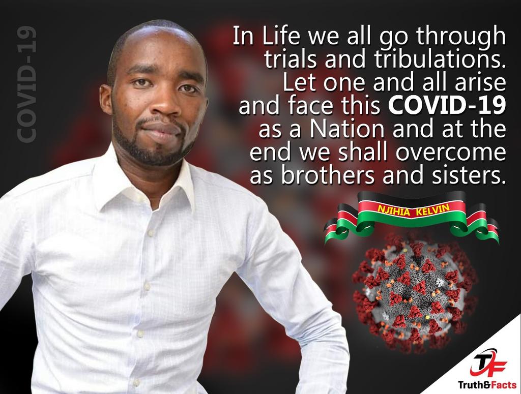 njihiakelvin's tweet photo. My colleagues and I call upon Kenyans to observe @MOH_Kenya directives. We shall overcome this as brothers and sisters. #TruthAndFact https://t.co/1kRT7wmBoq