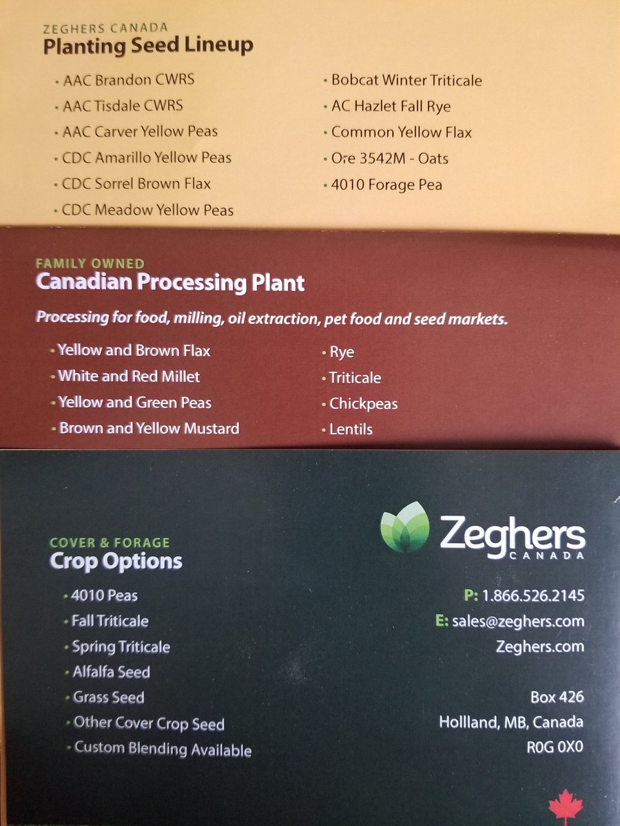 ShawnZeghers's tweet photo. Please see attached, our spring seed line up.  What we do and export.  Cover crop and forage options. https://t.co/D0V84D4S3O