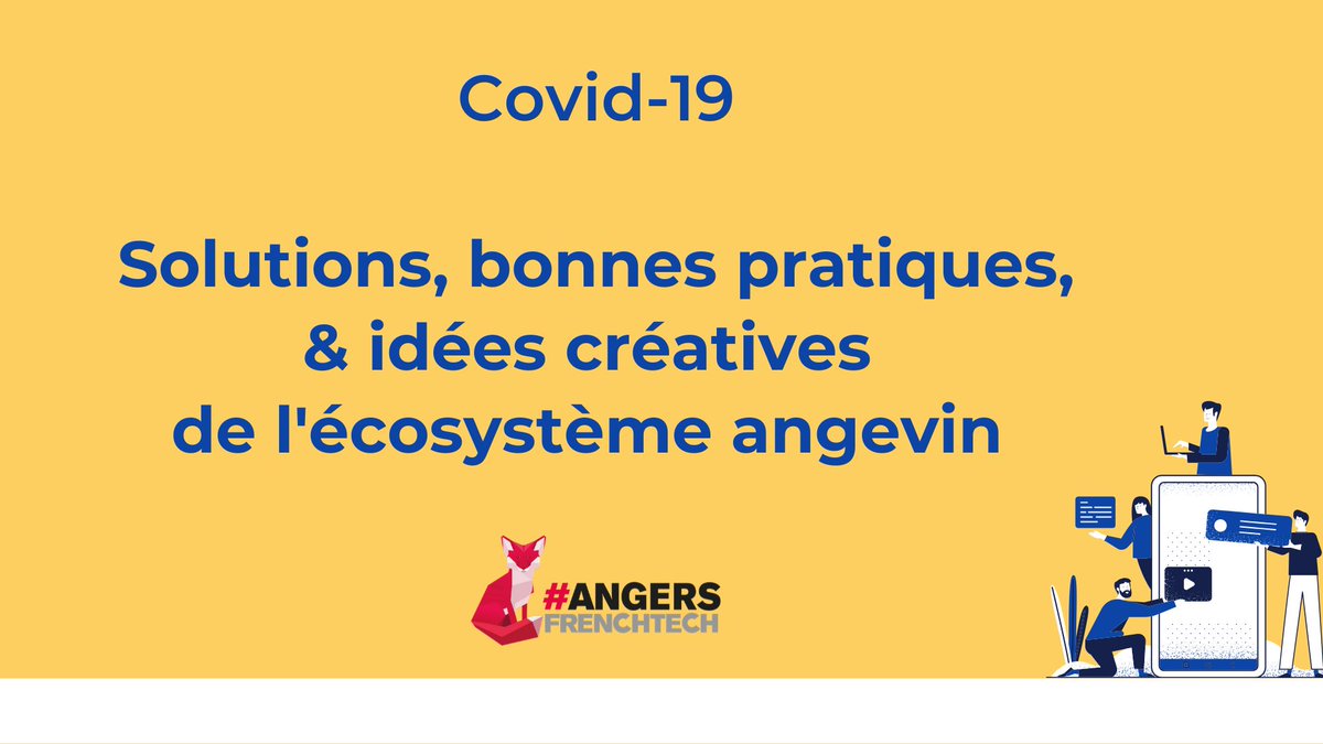 AngersTech's tweet photo. [#Covid19] Solutions, bonnes pratiques, initiatives… l'écosystème angevin se met en ordre de bataille et les idées fusent !
Retrouvez dans cet article &amp; en thread les premières solutions identifiées - cet article sera mis à jour régulièrement  📢🦊⤵️
https://t.co/gaAzhEMGmZ https://t.co/hLeWl8qdZd