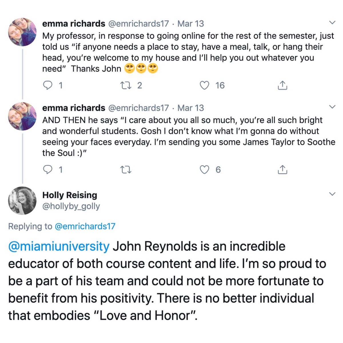miamiuniversity's tweet photo. We truly have the best professors at Miami University! ❤️ #LoveandHonor #MiamiOH https://t.co/DxorqYU2G2