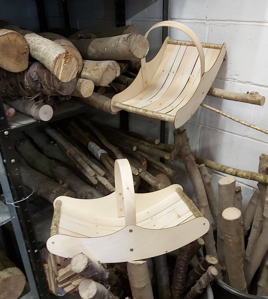 A couple of baskets finished today ready for oiling and shipping.