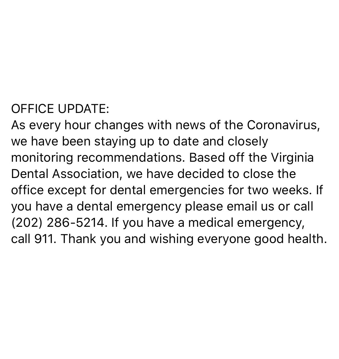 bronsondental's tweet photo. Office update as of March 15th 👇 https://t.co/B26HGEAoWu
