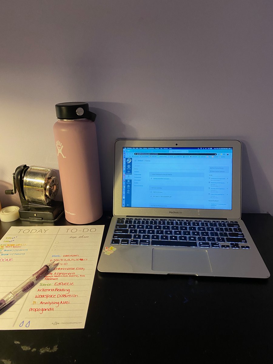 Trying to build a sense of community while we are out of the building. In a discussion, I asked all of my classes to share a picture and description of their workspace. #106learns <a href="/hms106hornets/">Highlands Hornets</a>  #SenseofCommunity