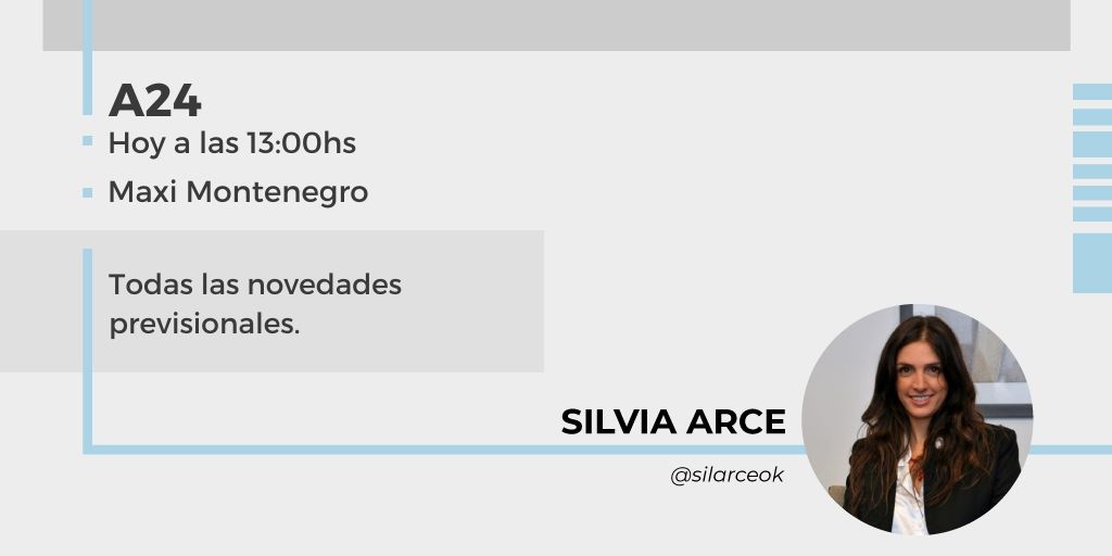 jubilarnoscom's tweet photo. HOY 13:00hs no te pierdas a la Dra. @silarceok con @maximmontenegro  por @A24COM . Todo sobre #JUBILADOS #ANSES https://t.co/cQkaFcpzCR