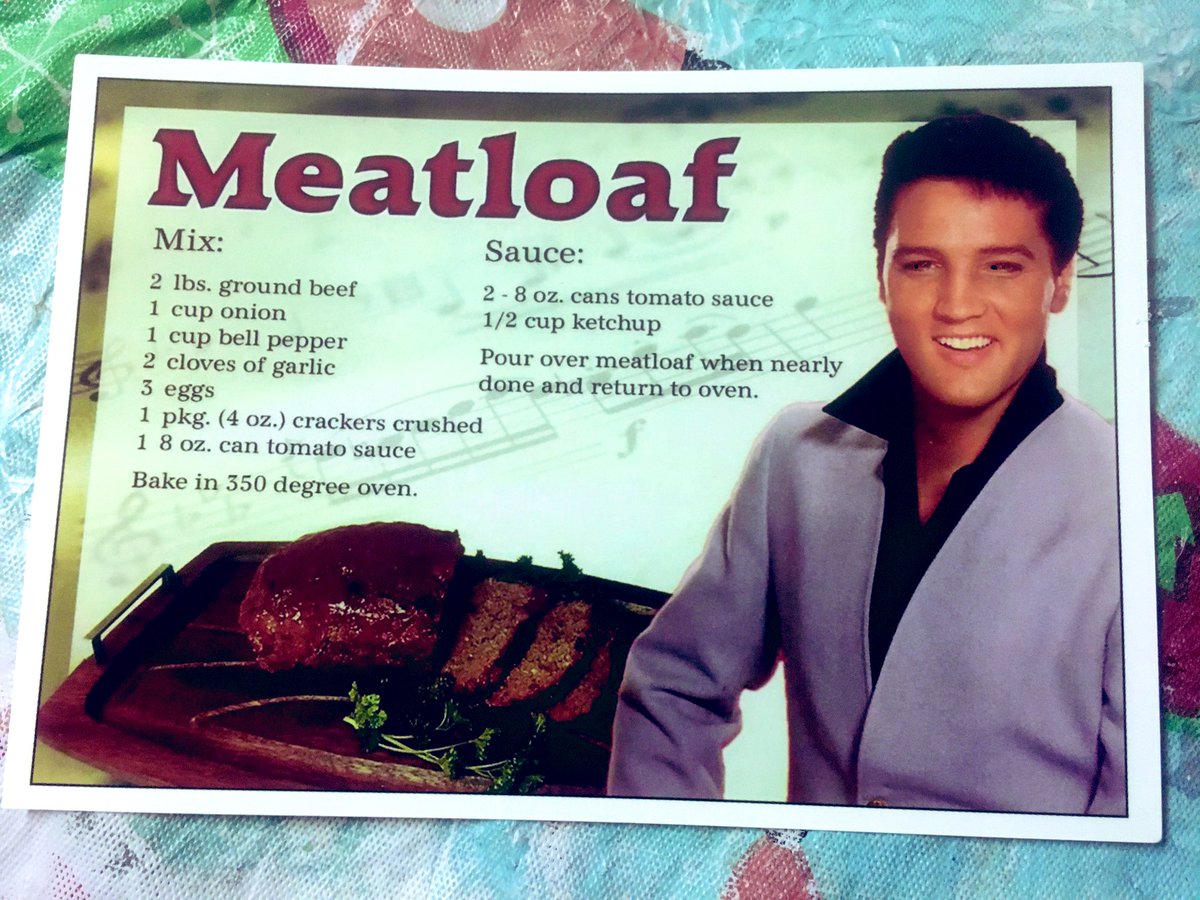 What’s for dinner? Authentic recipes from  #Elvis’s cook Mary Jenkins.  #Postcards from  @ElvisPresley’s Graceland.  #meatloaf  #pecanpie  #bananapudding  #hamburgersteak   #comfortfood  #recipes —  #whattocook when  #stayingathome …