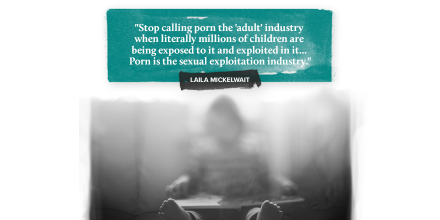 The sex industry likes to whitewash language. Why does the "adult" industry have a perverse fascination w/ depicting girls made to look (or who actually are) as young as possible—pigtails, lollipops, teddy bears. We aren't fooled. There's nothing adult about exploiting children.