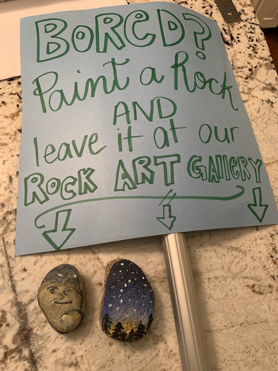 AliciaBacile's tweet photo. I saw someone do this in Toronto so I decided to make my own! The gallery goes up on Hudson Drive tomorrow :) Canโt wait to see what people paint! ๐จ#rockartgallery #socialdistancingactivity https://t.co/Ym8RwbxaMD