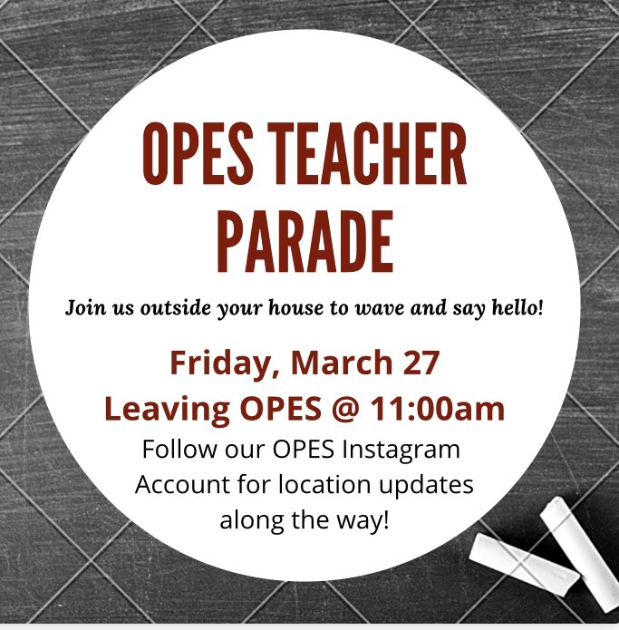 Today I got to witness @TEAMFMES teacher parade! What a great way to connect with our community. We can’t wait to see our @OPES_Eagles families this Friday starting at 11am.