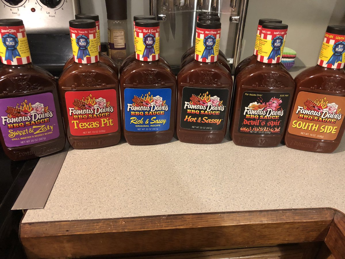 kbruce1881's tweet photo. Everyone else is out there stocking up on toilet paper, while I’m stocking up on @Famous_Daves  #BBQSauce #Necessities #StockingUp #IMayHaveAProblem https://t.co/Bxi2iAZM6f