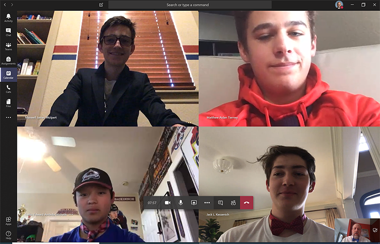 RegisJesuitHS's tweet photo. Students in Mr. BK’s Latin 2 class meet and translate Latin, celebrating ‘Formal Attire Day’ for #RJSpiritWeek – ties, sport coats, etc. They are challenging the rest of you to bring it for tomorrow's crazy hat day! #RaidersTogether #RJAnywhere #RJLife https://t.co/IDIwgQmrYf