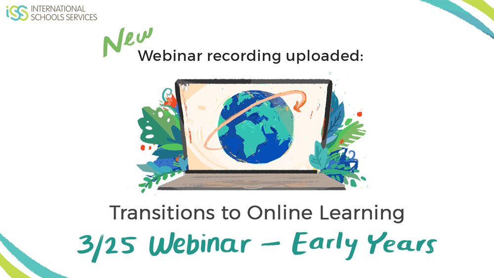 The Early Years #webinar recording is uploaded! Led by educators <a href="/feetetweet/">Nici Foote</a> <a href="/Sean4d/">Sean Forde</a> <a href="/jandwy/">Janice Dwyer</a>, we explored the unique needs of Early Years students in #onlinelearning environments. Find the video &amp; even more resources at iss.education/2UATi5T #ISSedu #edchat