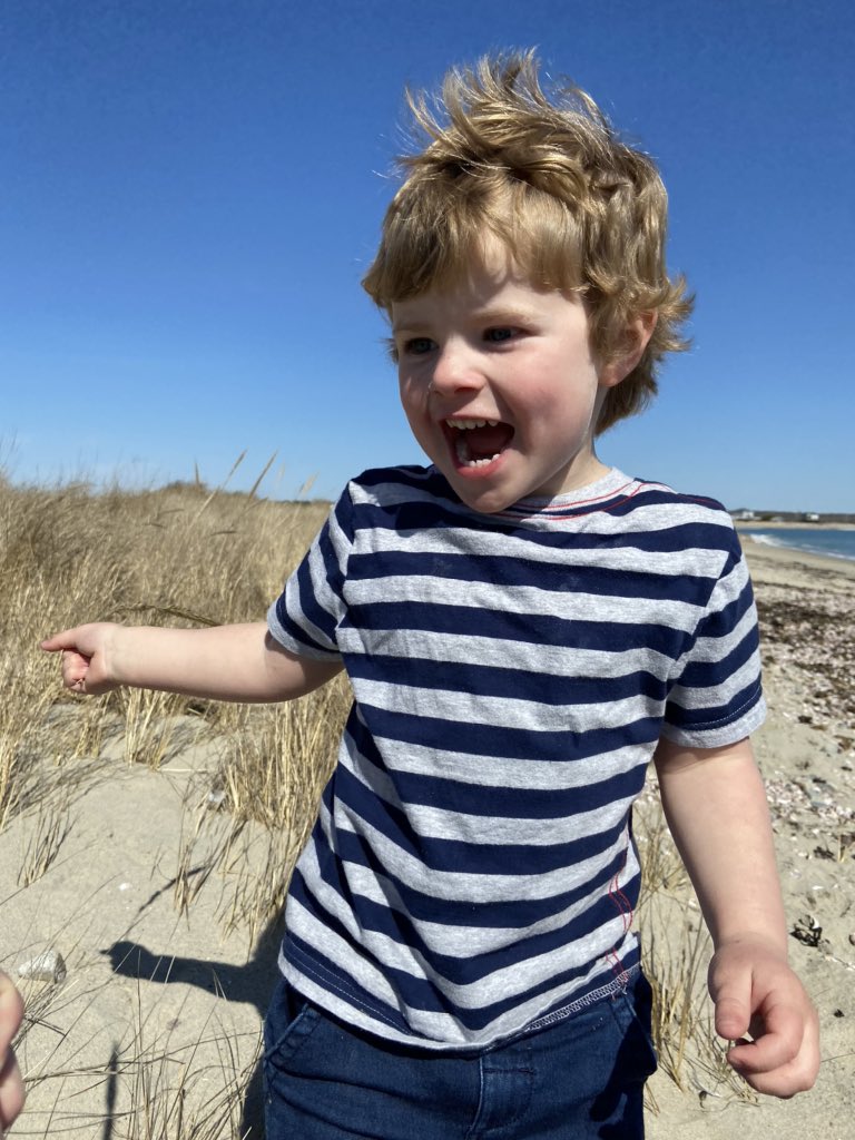 #littlelancerspk #horseneckbeach Cole McGovern misses preschool! But loves the beach.