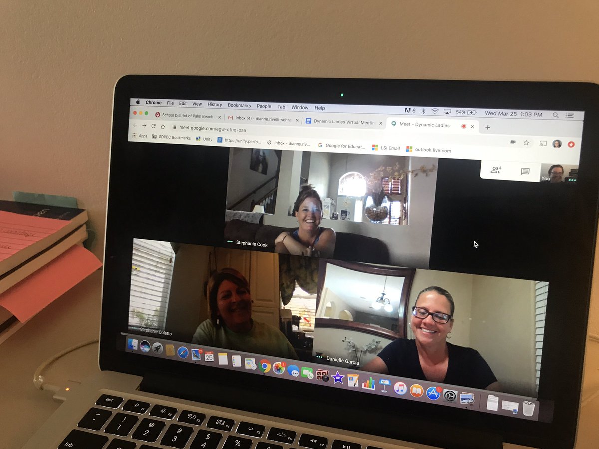 PrincipalDSchr1's tweet photo. Principal Google Meet to co-plan and help one another through these different times. Buildings may be closed, but we are still learning and providing an education for our students. https://t.co/OLneHEXv4H