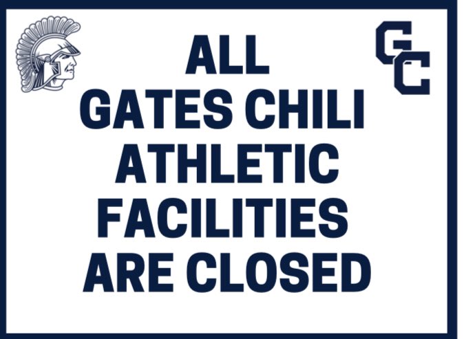 ATTENTION <a href="/GCSDSpartans/">Gates Chili Athletics</a>! All athletic facilities are currently closed. Please refrain from using all outdoor facilities at this time. The district will update the GC Community when our facilities reopen. #StaySafe