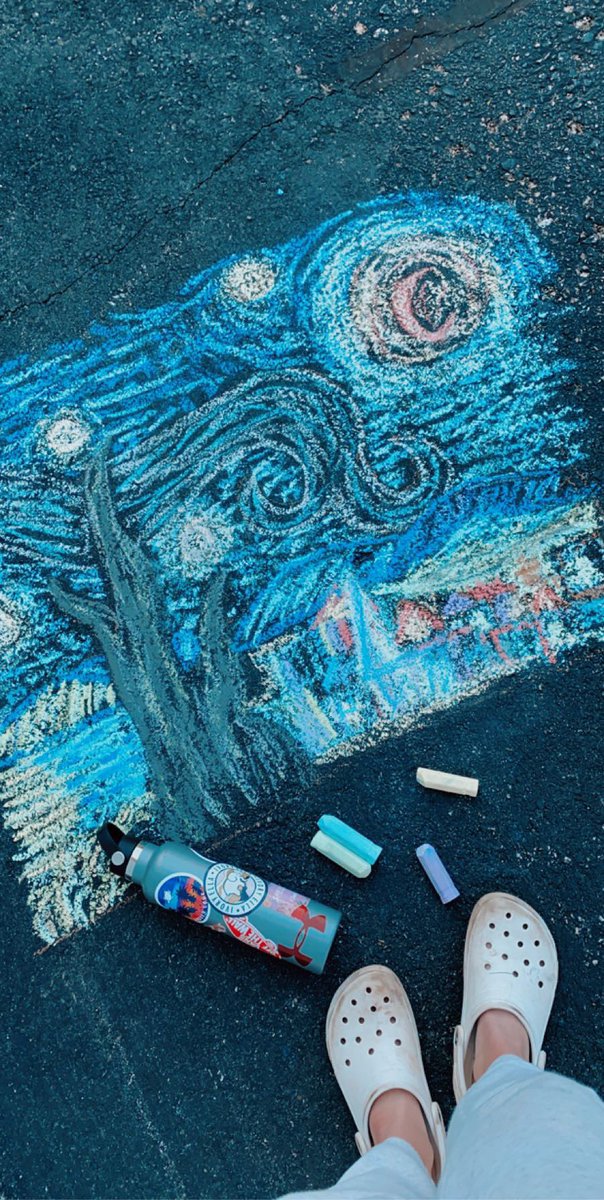 Izze’s working on some driveway art while Addy and I are shooting hoops. Beautiful day to be outside and enjoy the sunshine!