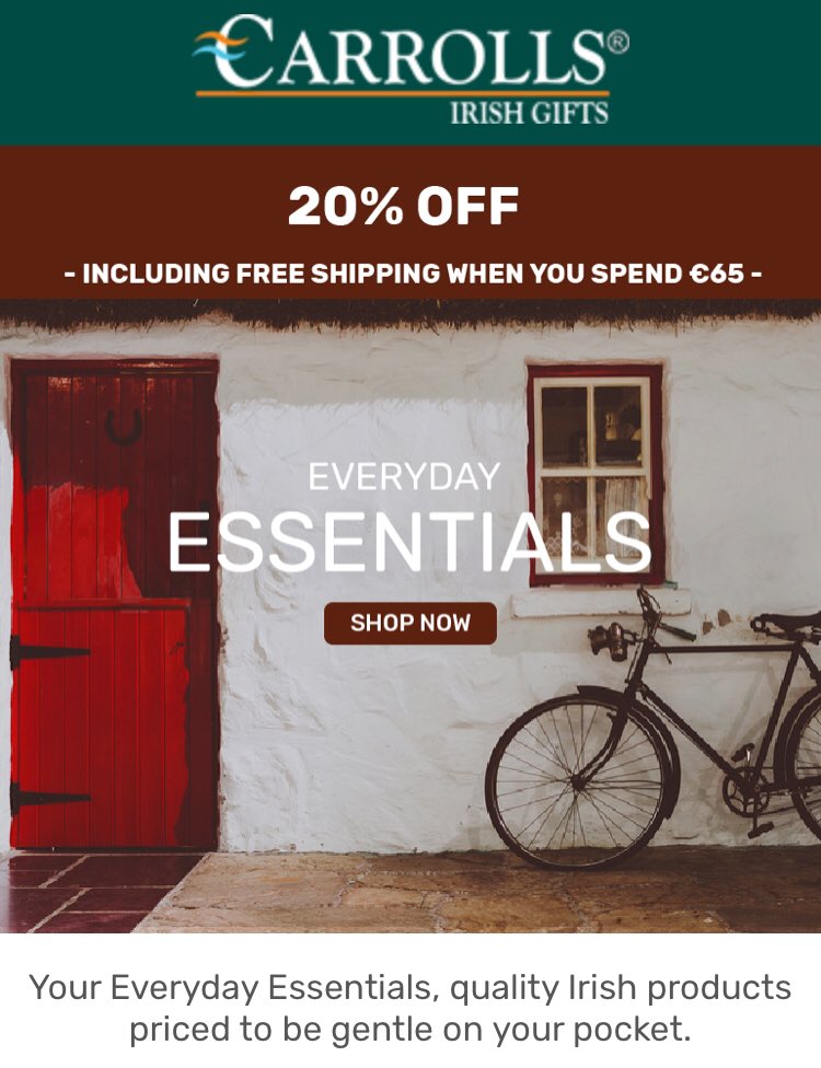 Carrollsgifts's tweet photo. Your Everyday Essentials!
Quality Irish product priced to be gentle on your pocket.
Food treats, drinkware, pass time ideas, warm drinks, loungewear, beauty &amp; relaxation...

Promo: 20% off the full range this week + free shipping 

https://t.co/FO6ZjHax0D https://t.co/SWqKTpY3h7