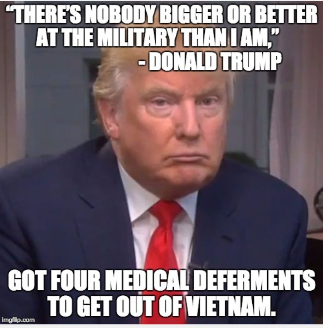 missfuss81's tweet photo. In the face of #Coronavirus Trump is now calling himself a "Wartime President" which explains why he isn't doing anything #draftdodger https://t.co/NxruaWOWWB