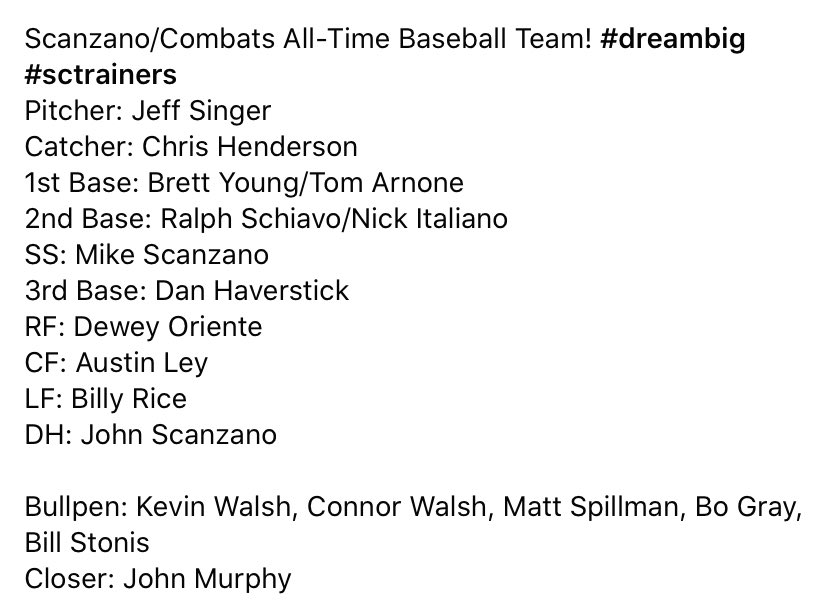 ScanzanoCombat's tweet photo. Academy challenge! Post your your team using your baseball trainers present and past! #dreambig #sjbaseball #stronglineup https://t.co/nVsY60XUHq