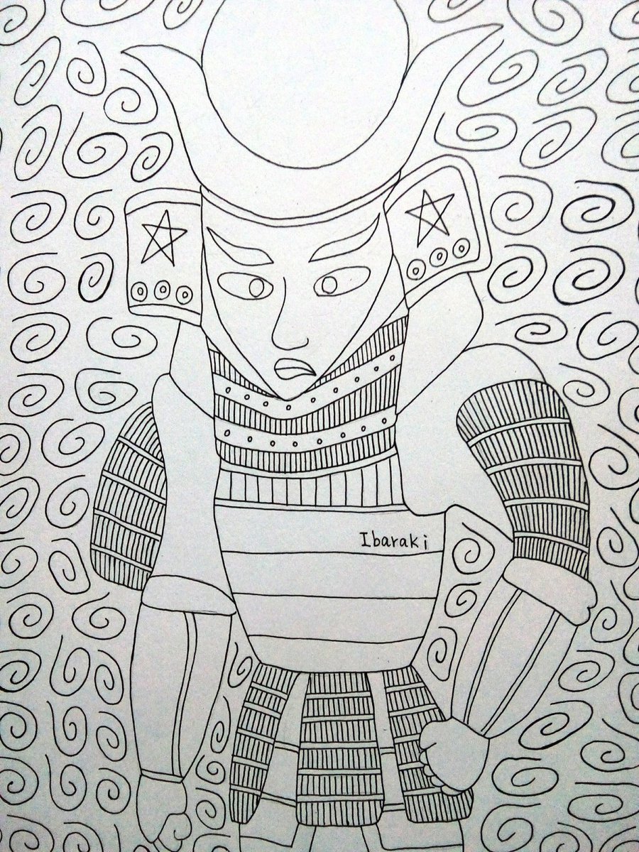 おはようございます☀茨城にこういう侍いたっぺ〜?
#絵描きさんと繋がりたい #侍 