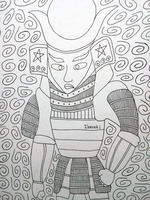 おはようございます☀茨城にこういう侍いたっぺ〜?
#絵描きさんと繋がりたい #侍 