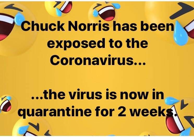 emailjokes's tweet photo. #Chuck Norris vs Corona Virus https://t.co/vqc6ABP4gW #ChuckNorris #CoronaJokes #CoronaVirus https://t.co/O0VnVwTMoG