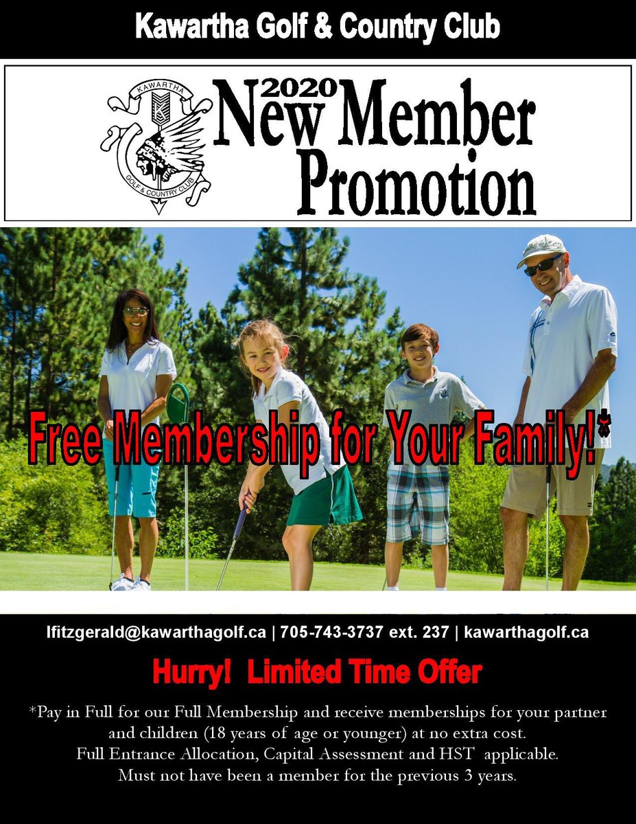 Ptbo_Canada's tweet photo. Keep the family time going this Summer with a new membership at @kawartha_golf! 

Pay for 1 Full Membership and receive FREE memberships for your partner and kids*! Details 👇👇

https://t.co/7t2l3VBuHz #ad https://t.co/hc43UInRvI