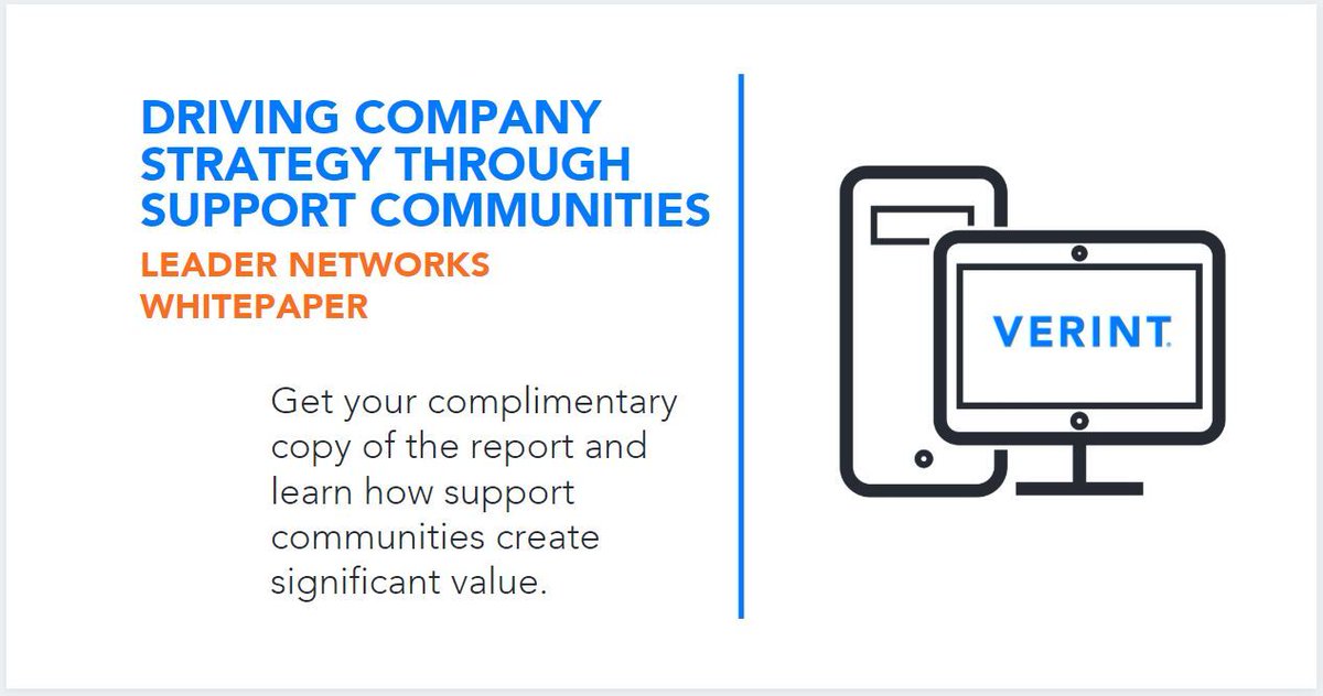 This Leader Networks report explores how leading companies are making their support communities the centerpiece of a #selfservice strategy that is critical for scaling affordable, effective support. Get your copy: buff.ly/3dtyOVb <a href="/Telligent/">Telligent (aka Verint Community)</a>