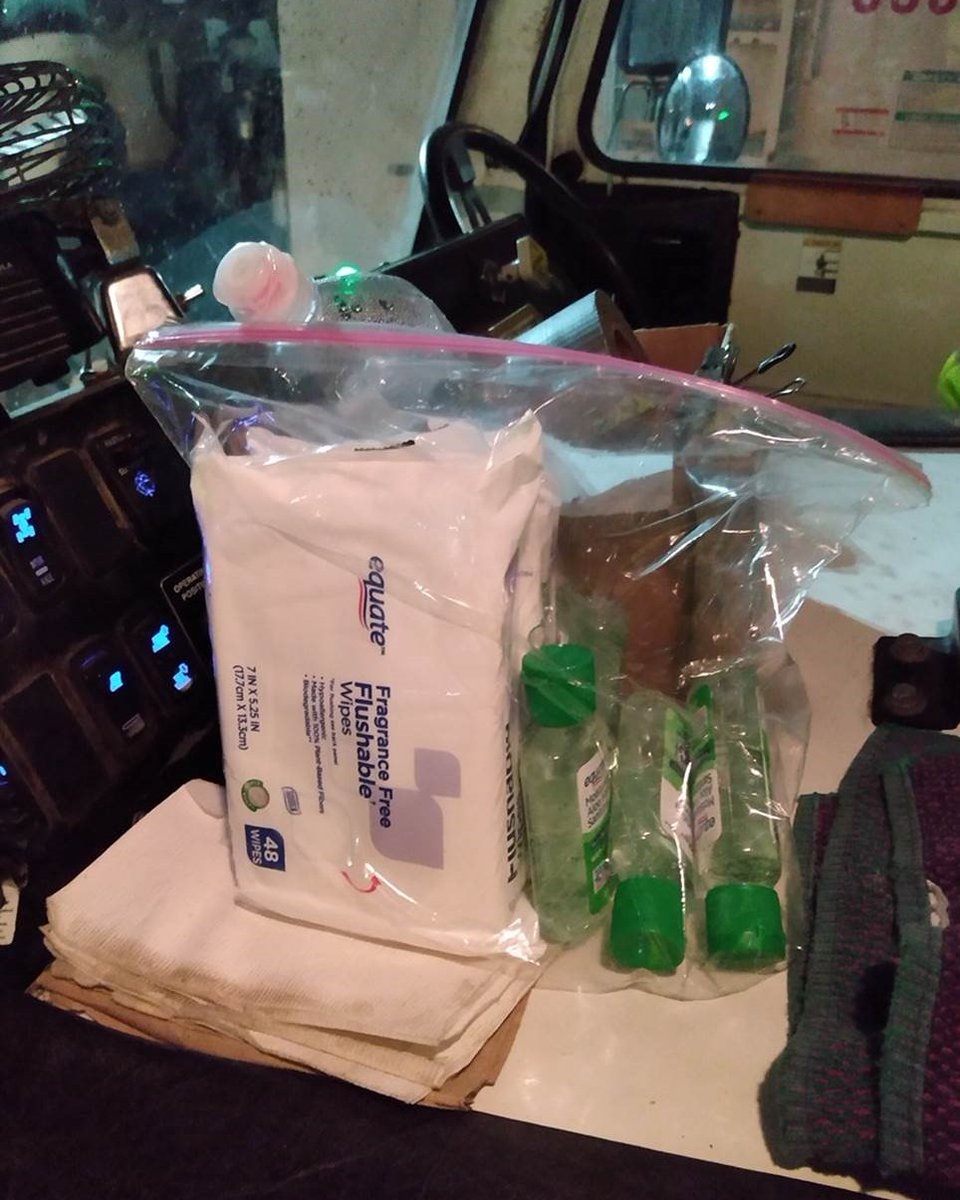 This bag of sanitary goodies was left out for one of our drivers today. Our customers are the best! Thank you for looking out for our team members as we continue to keep your streets clean and green.
